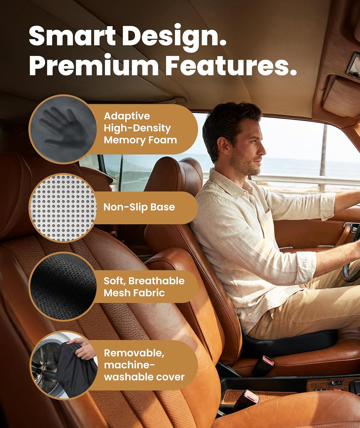 Everlasting Comfort Memory Foam Seat Cushion - larawan 3